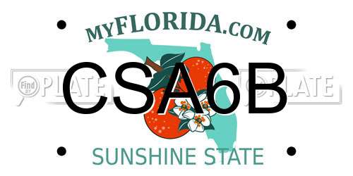 CSA6B Florida License Plate