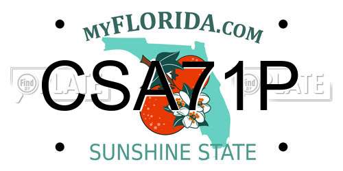 CSA71P Florida License Plate
