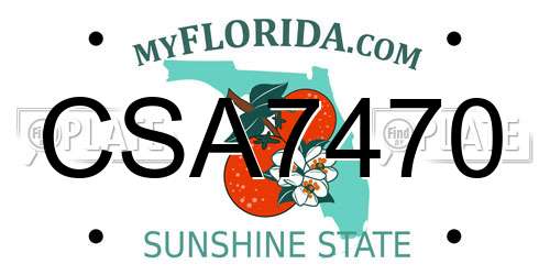 CSA7470 Florida License Plate
