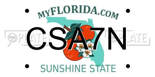 CSA7N Florida License Plate