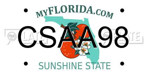CSAA98 Florida License Plate