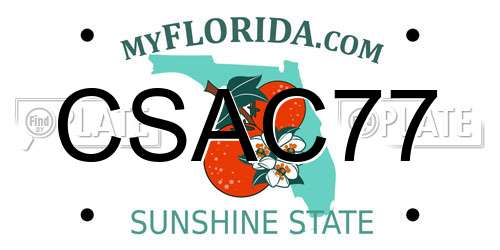 CSAC77 Florida License Plate