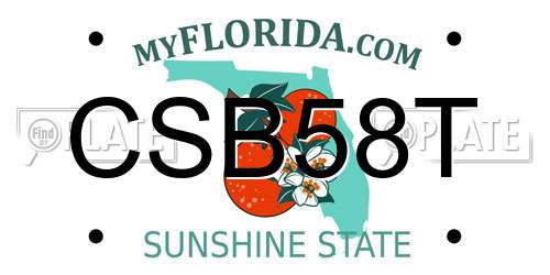 CSB58T Florida License Plate