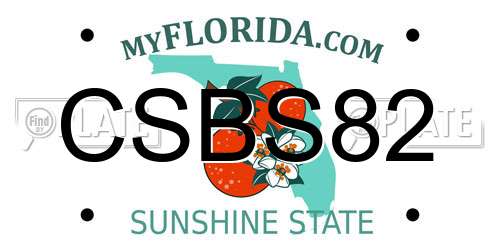 CSBS82 Florida License Plate