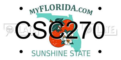 CSC270 Florida License Plate
