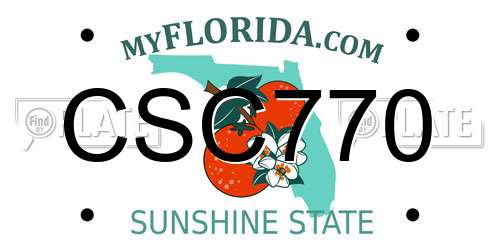 CSC770 Florida License Plate