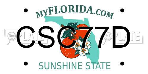 CSC77D Florida License Plate
