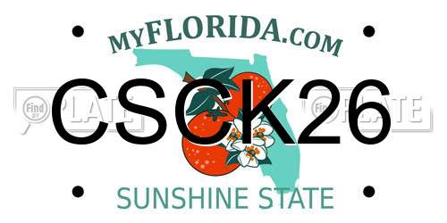 CSCK26 Florida License Plate