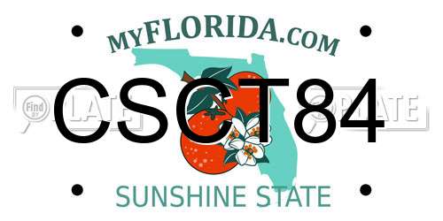 CSCT84 Florida License Plate