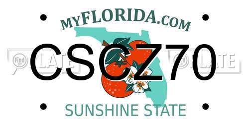CSCZ70 Florida License Plate