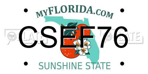 CSEF76 Florida License Plate