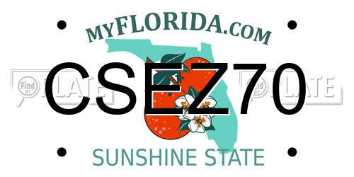 CSEZ70 Florida License Plate