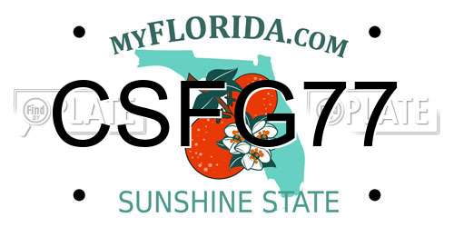 CSFG77 Florida License Plate