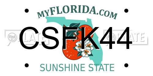 CSFK44 Florida License Plate