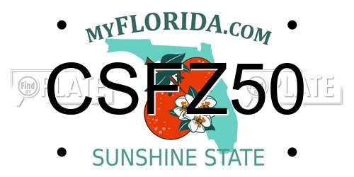 CSFZ50 Florida License Plate