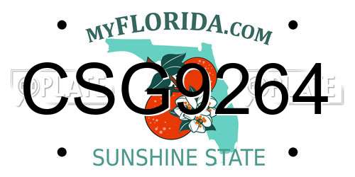 CSG9264 Florida License Plate