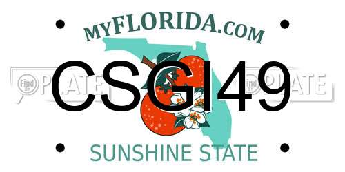 CSGI49 Florida License Plate