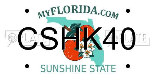 CSHK40 Florida License Plate