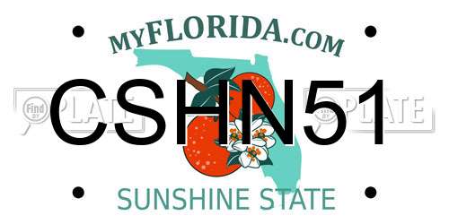 CSHN51 Florida License Plate