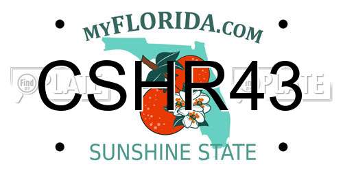 CSHR43 Florida License Plate