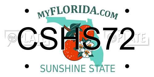 CSHS72 Florida License Plate