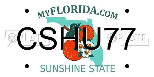 CSHU77 Florida License Plate