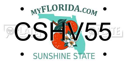 CSHV55 Florida License Plate