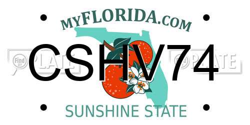 CSHV74 Florida License Plate