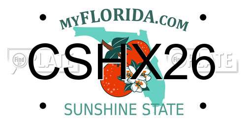 CSHX26 Florida License Plate