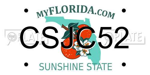 CSJC52 Florida License Plate