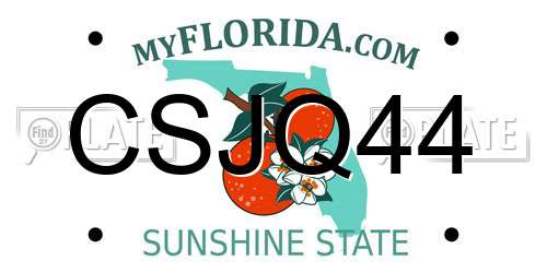 CSJQ44 Florida License Plate