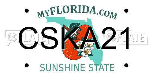 CSKA21 Florida License Plate