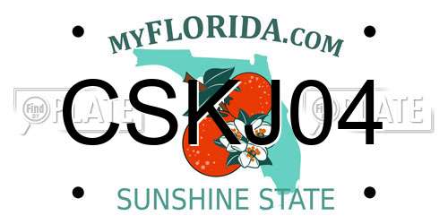 CSKJ04 Florida License Plate