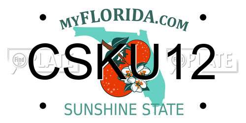CSKU12 Florida License Plate