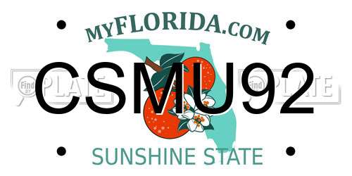 CSMU92 Florida License Plate