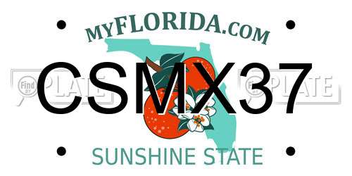 CSMX37 Florida License Plate