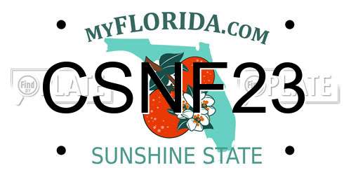 CSNF23 Florida License Plate