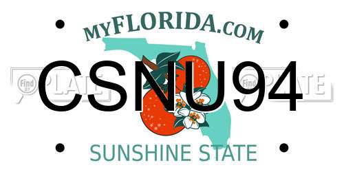 CSNU94 Florida License Plate
