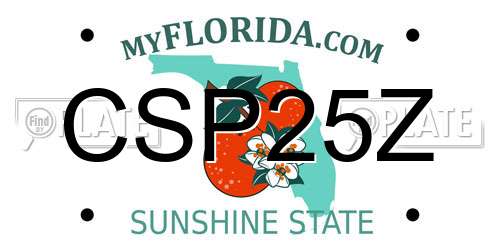 CSP25Z Florida License Plate