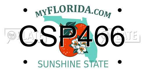 CSP466 Florida License Plate