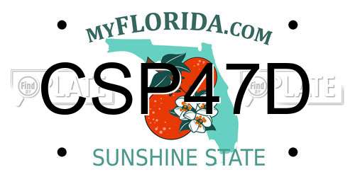 CSP47D Florida License Plate
