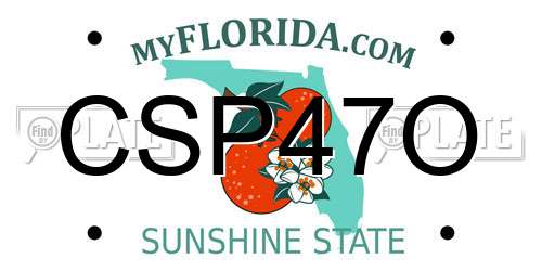 CSP47O Florida License Plate