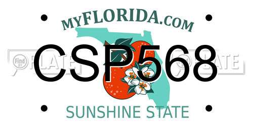 CSP568 Florida License Plate
