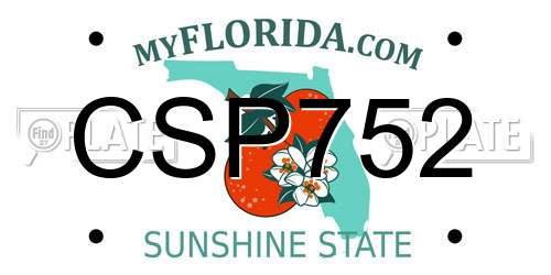 CSP752 Florida License Plate