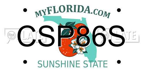 CSP86S Florida License Plate