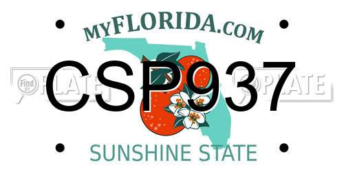 CSP937 Florida License Plate