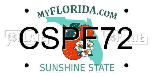 CSPF72 Florida License Plate
