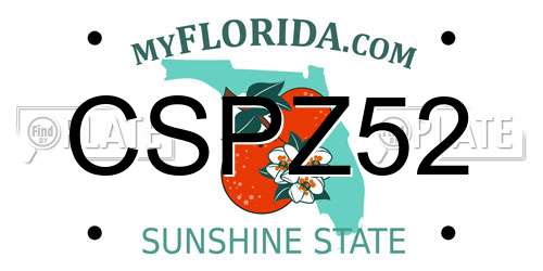 CSPZ52 Florida License Plate