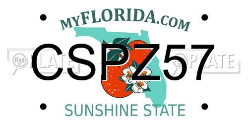 CSPZ57 Florida License Plate