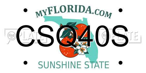 CSQ40S Florida License Plate